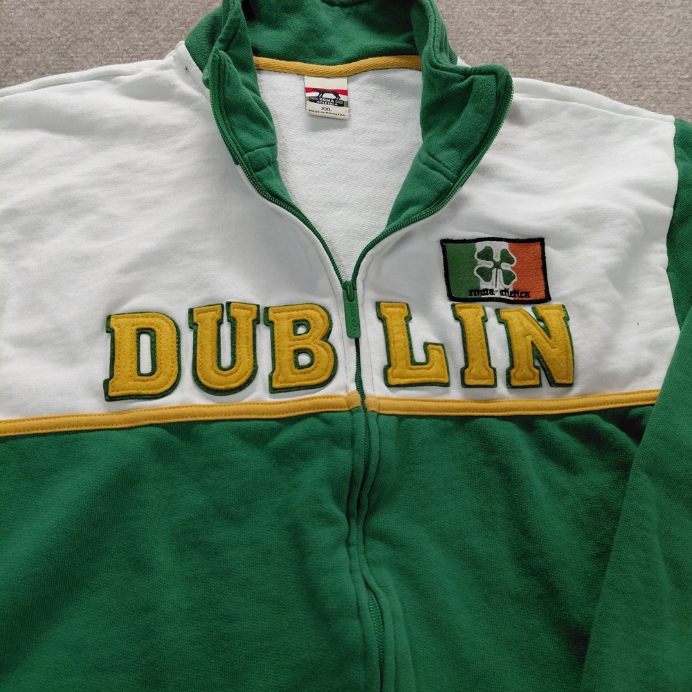 Vintage Roma Atletica Dublin Ireland Full Zip Pockets Jacket XXL 2XL St Patricks - Picture 2 of 13